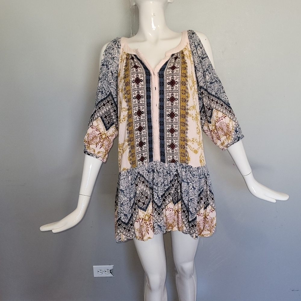 Free People Portobello Road Split Sleeve Dress, VGUC, Size S - Picture 2 of 10